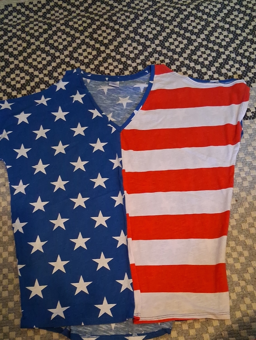 Patriotic Stars & Stripes Tee - Red, White & Blue